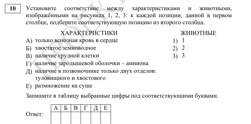 Задание 10 демоверсии ЕГЭ 2027 по биологии