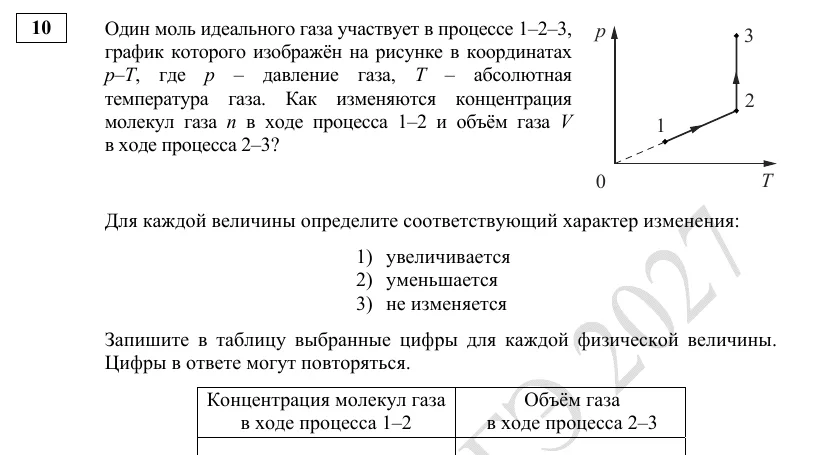 Задание 10 демоверсии ЕГЭ 2027 по физике