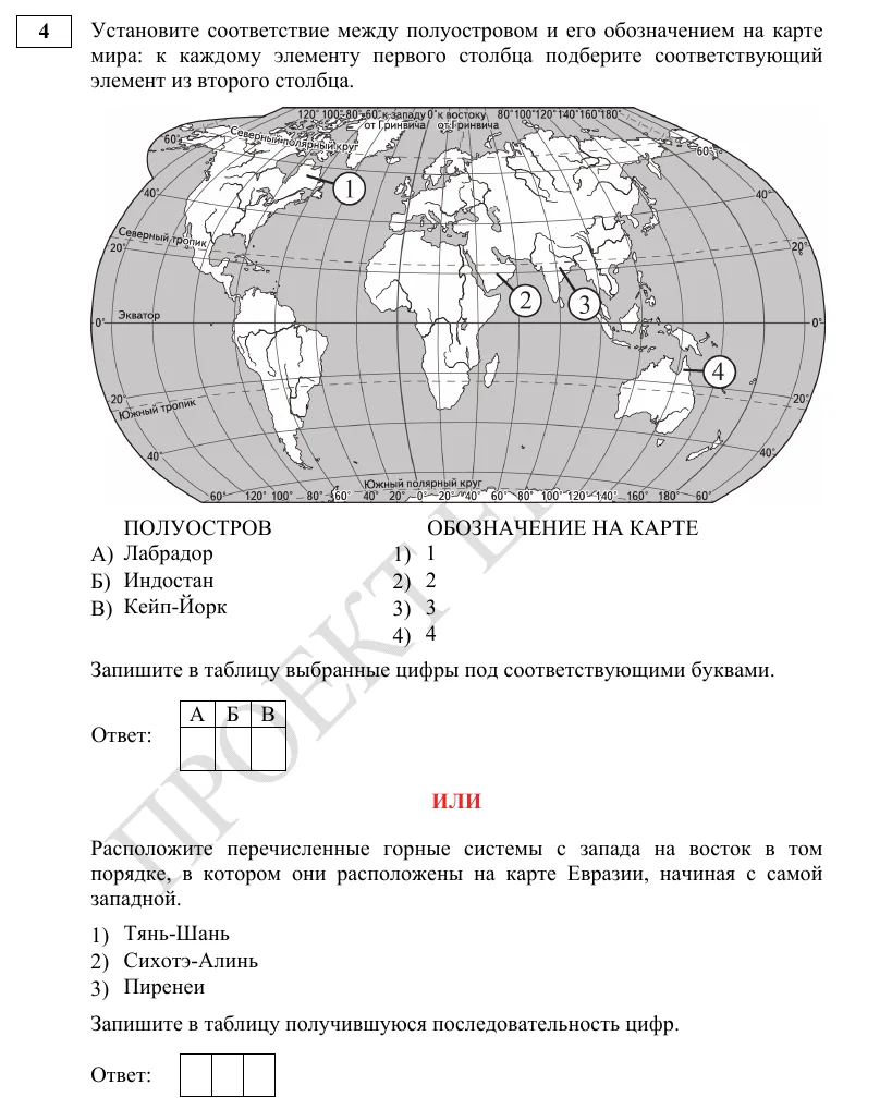 Задание 4 демоверсии ЕГЭ 2027 по географии