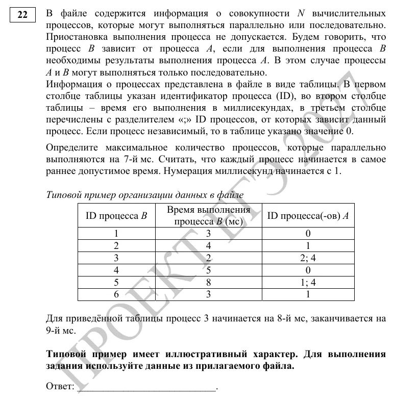 Задание 22 демоверсии ЕГЭ 2027 по информатике