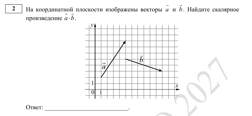 Задание 2 демоверсии ЕГЭ 2027 по математике, вариант 1