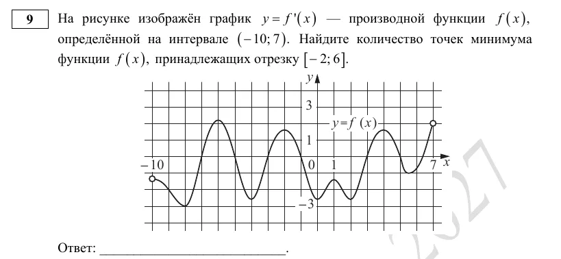 Задание 9 демоверсии ЕГЭ 2027 по математике, вариант 1