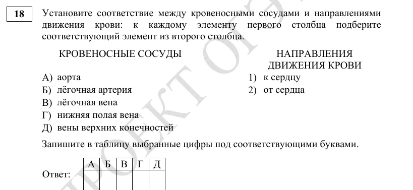 Задание 18 демоверсии ОГЭ 2027 по биологии