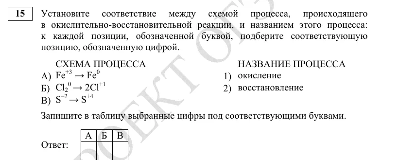 Задание 15 демоверсии ОГЭ 2027 по химии