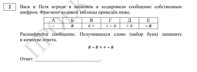 Задание 2 демоверсии ОГЭ 2027 по информатике