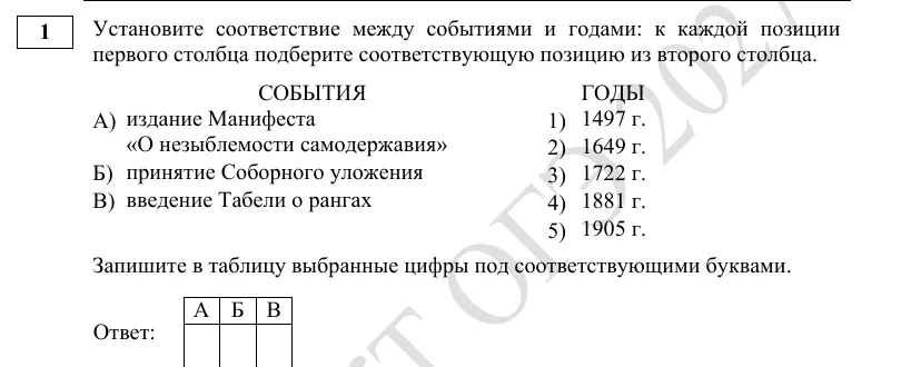 Задание 1 демоверсии ОГЭ 2027 по истории