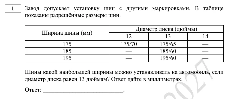 Задание 1 демоверсии ОГЭ 2027 по математике