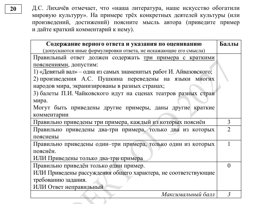 Задание 20 демоверсии ОГЭ 2027 по обществознанию